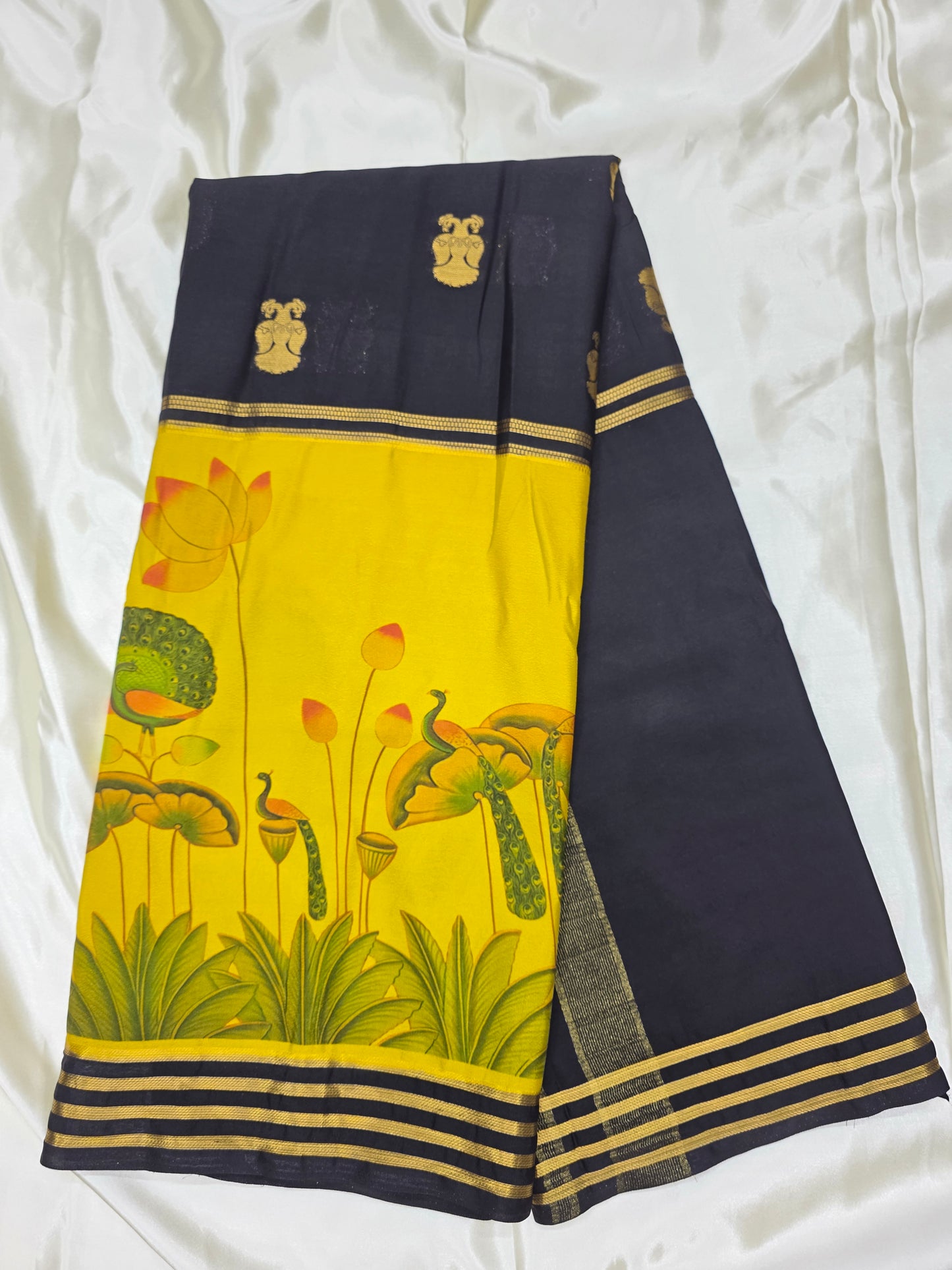 Digital print crepe silk sarees