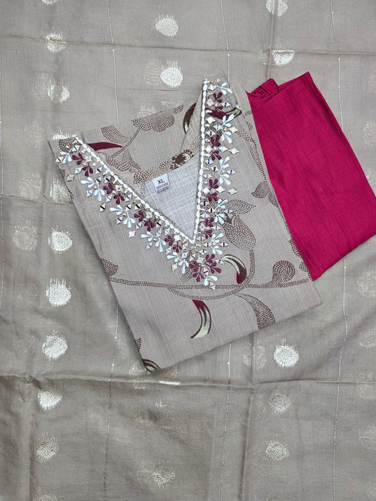 Brown Roman Silk 3pc Set