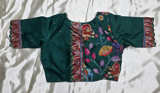 Green Sequence Blouse