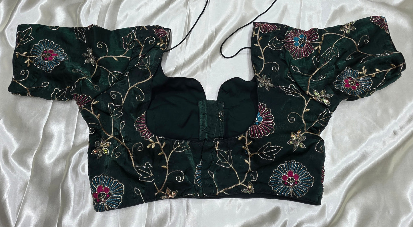 Dark Green Work Blouse