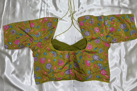 Green Crepe Blouse