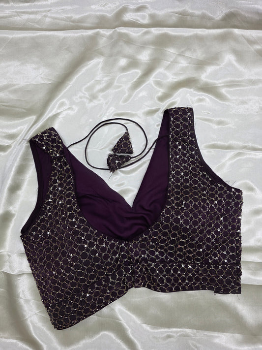 Purple colour Sequence blouse