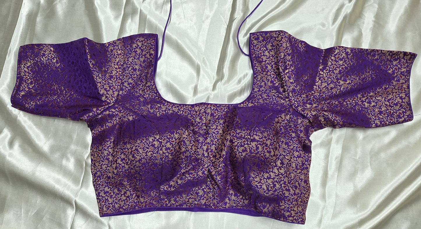 Purple Brocade Blouse
