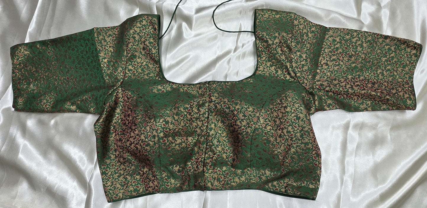 Green Brocade Blouse