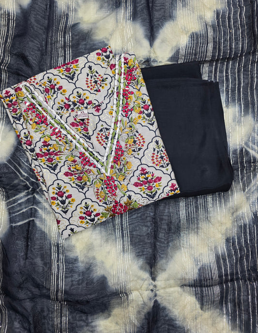 Black Muslin Silk 3pc Set