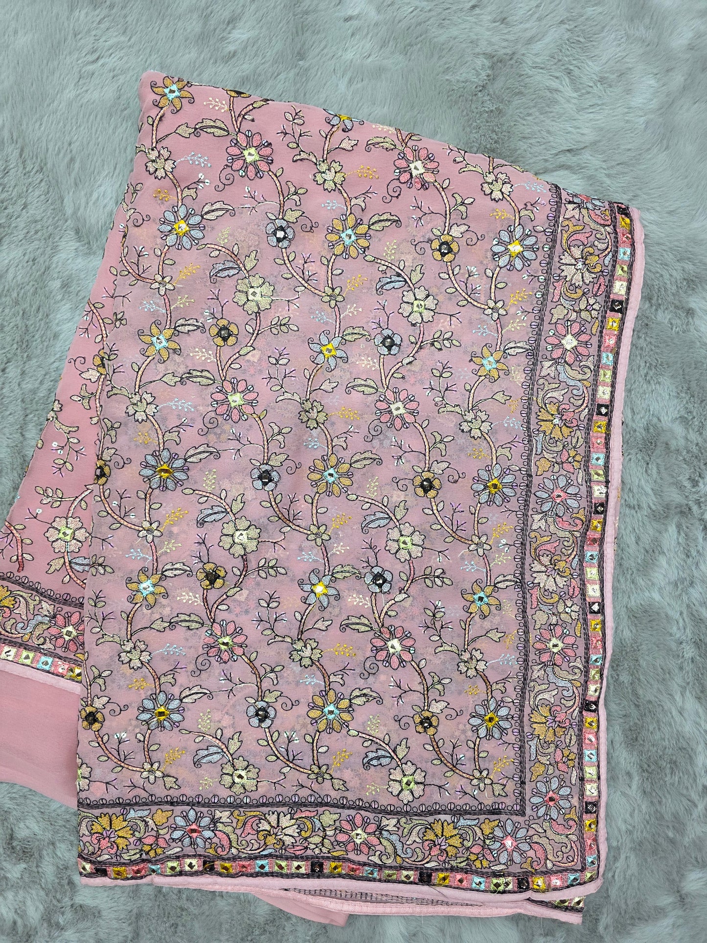 Pink Colour Kashmiri Special Designer Saree