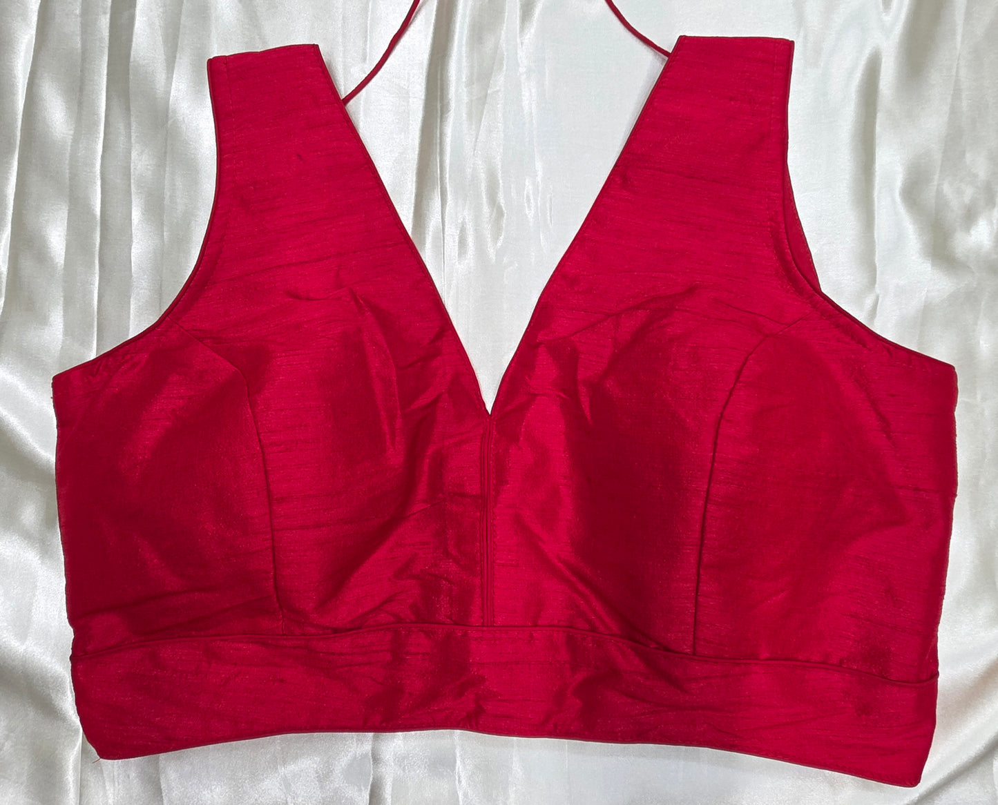 Red Raw Silk Blouse