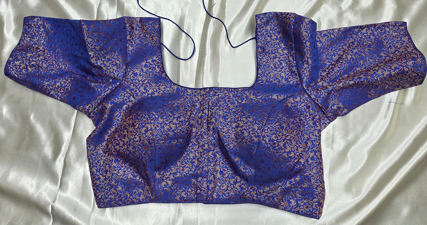 Blue Brocade Blouse