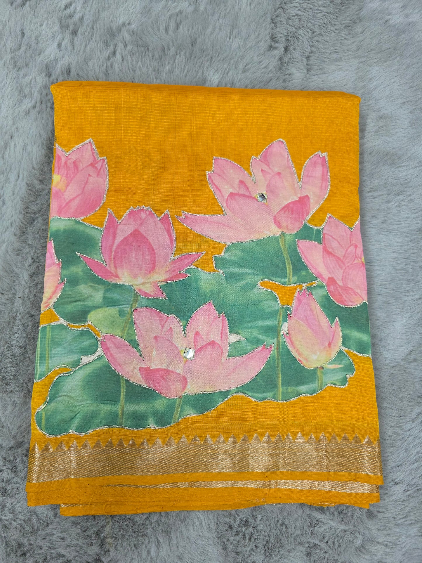 Mangalgiri Saree with Applique Work - SHC002