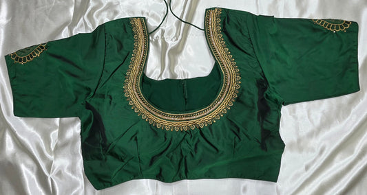 Green Raw Silk Blouse