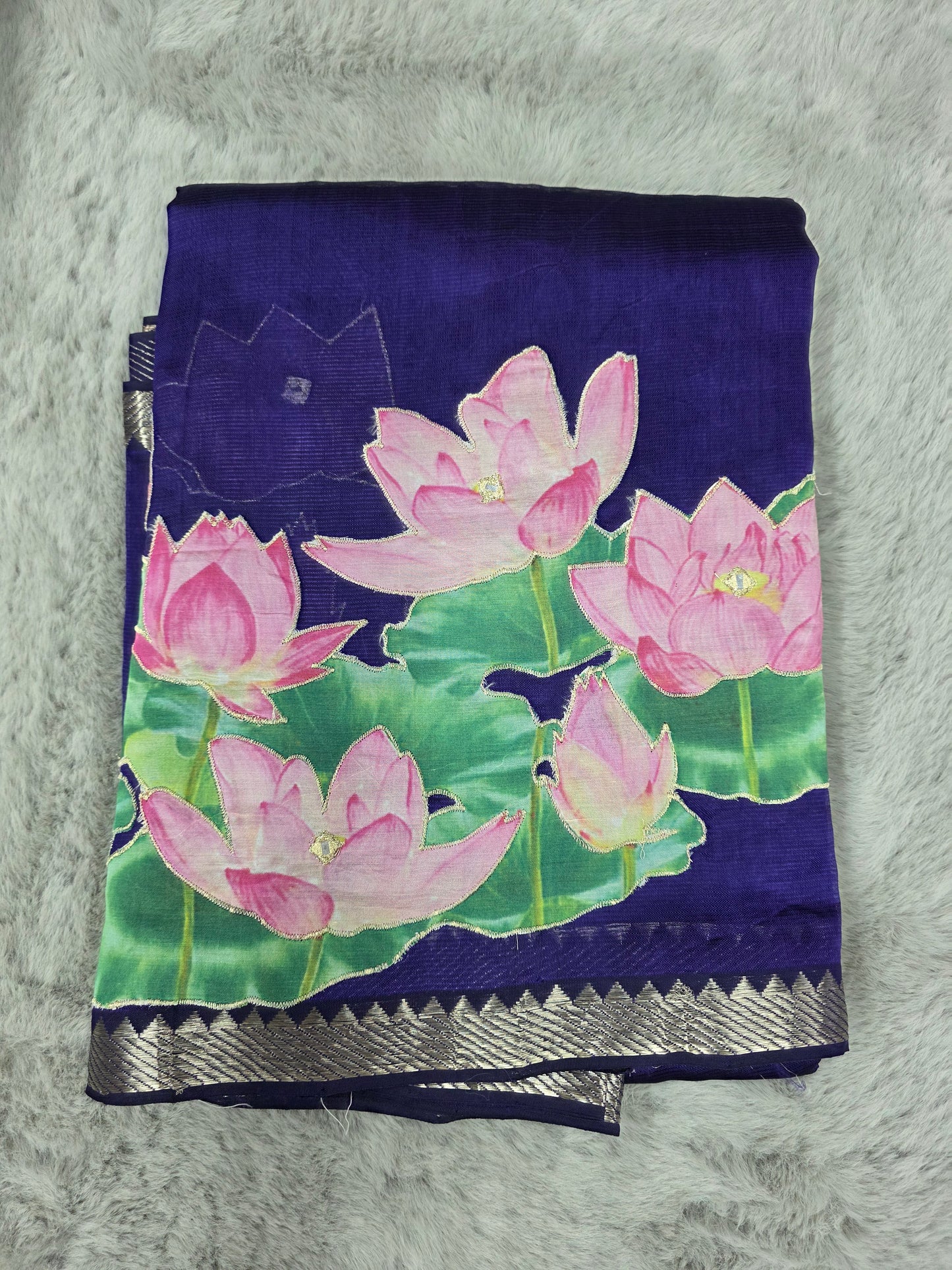 Mangalgiri Saree with Applique Work - SHC002