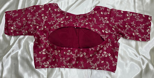 Red Crepe Sequence Blouse