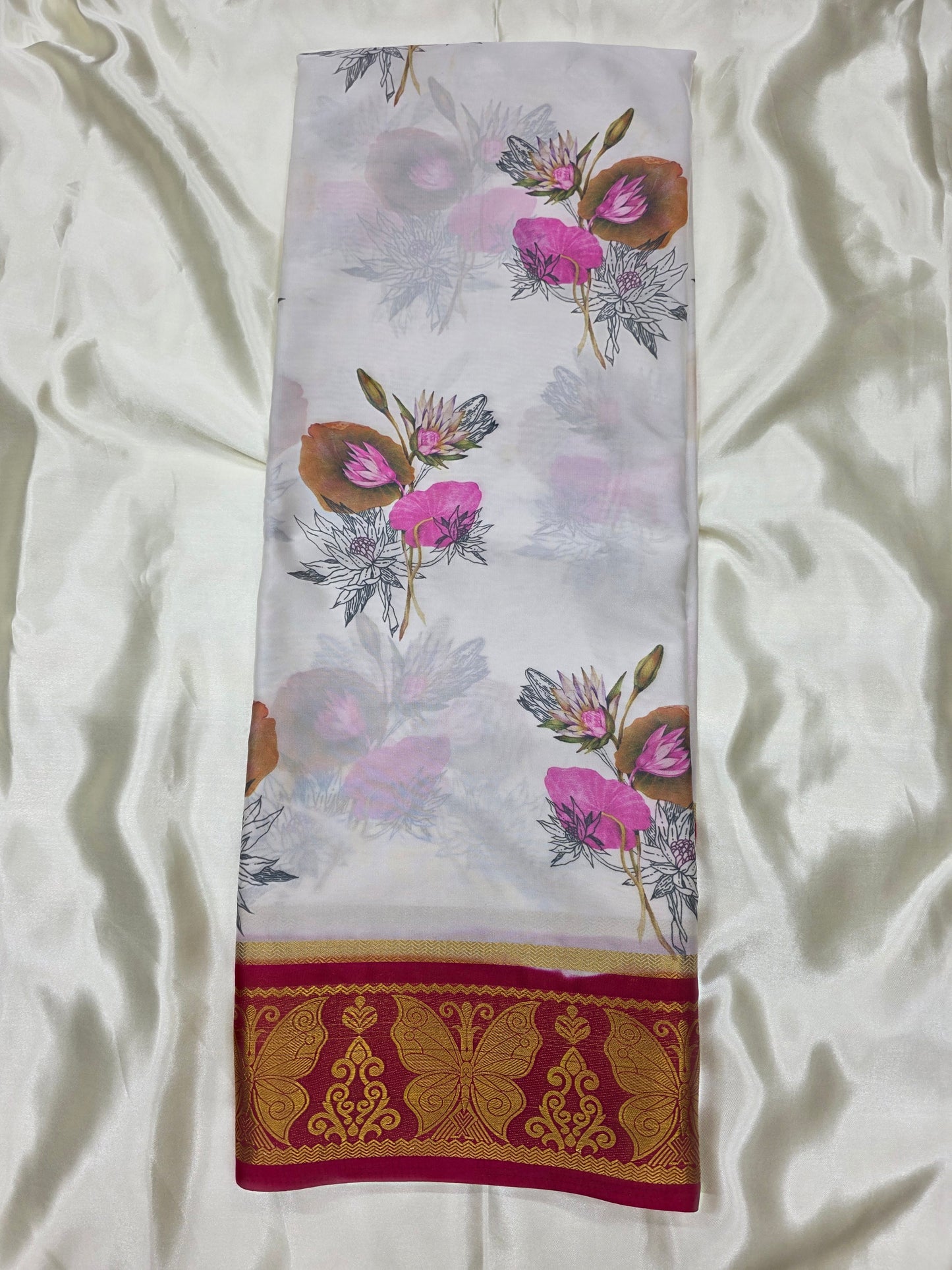 Digital print crepe silk saree