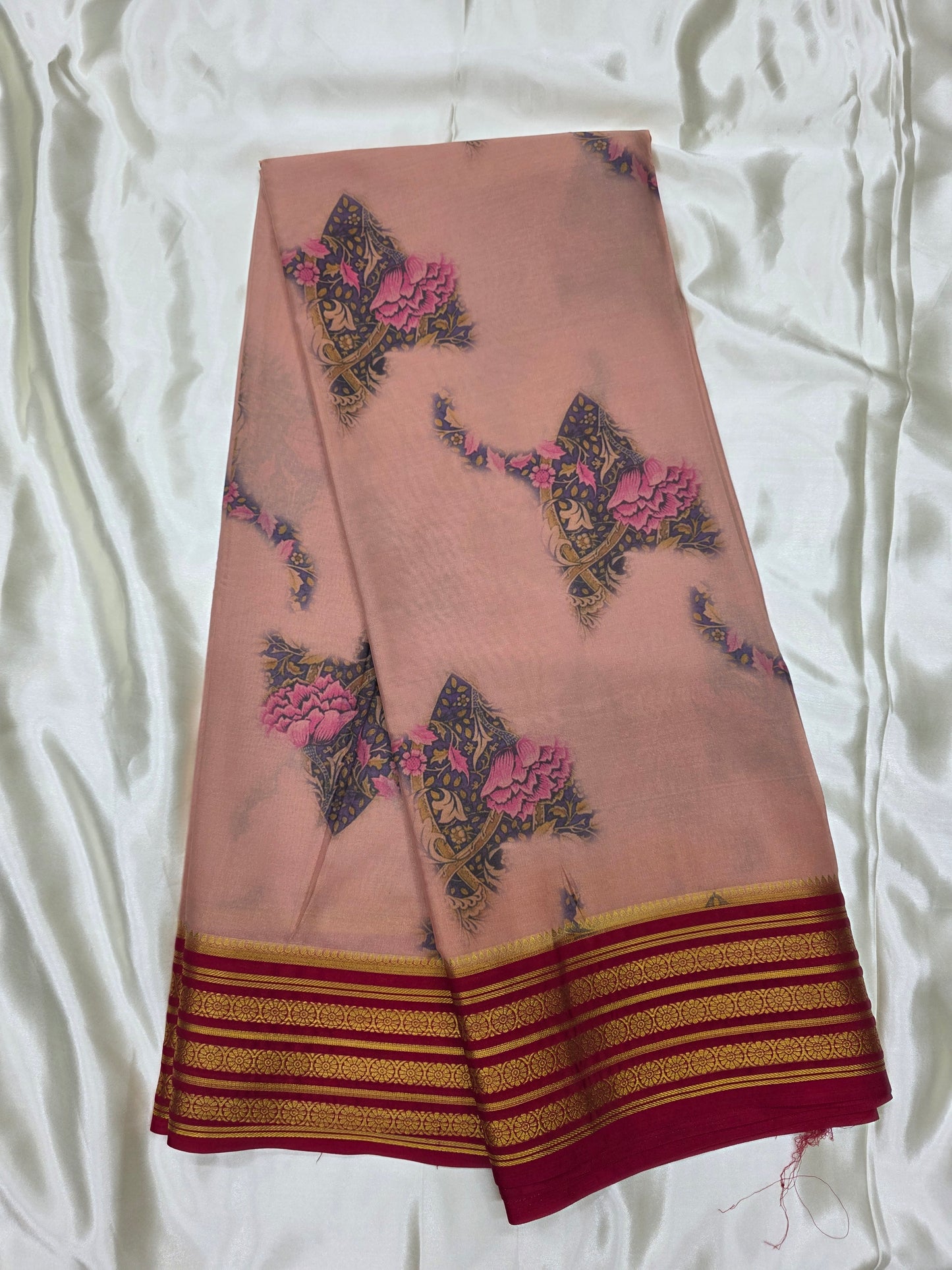 Digital print crepe silk sarees