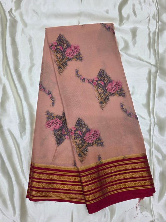 Digital print crepe silk sarees