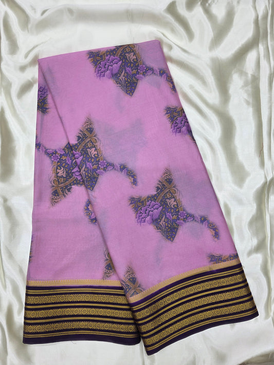 Digital print crepe silk sarees