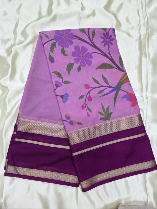 Digital print crepe silk sarees