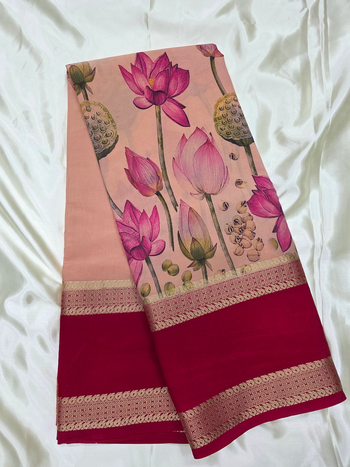 Digital Print Crepe Silk Saree