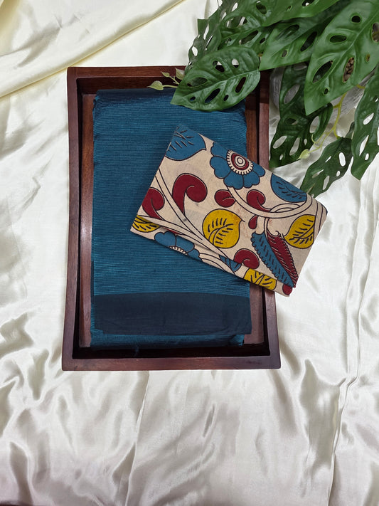 Mangalgiri Saree with printed blouse