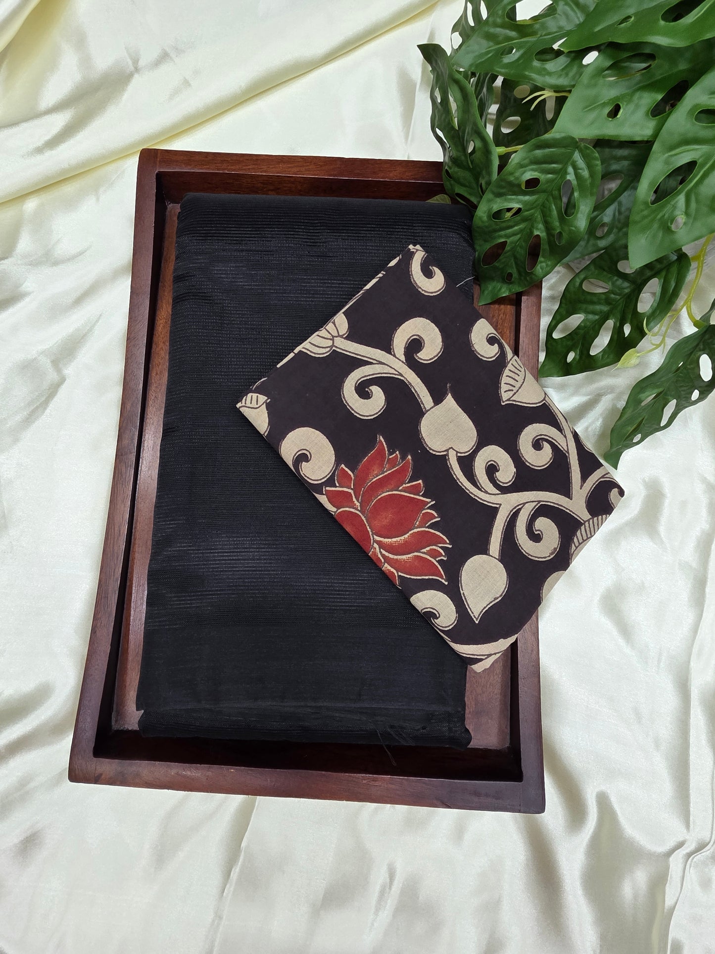 Mangalagiri saree with printed blouse