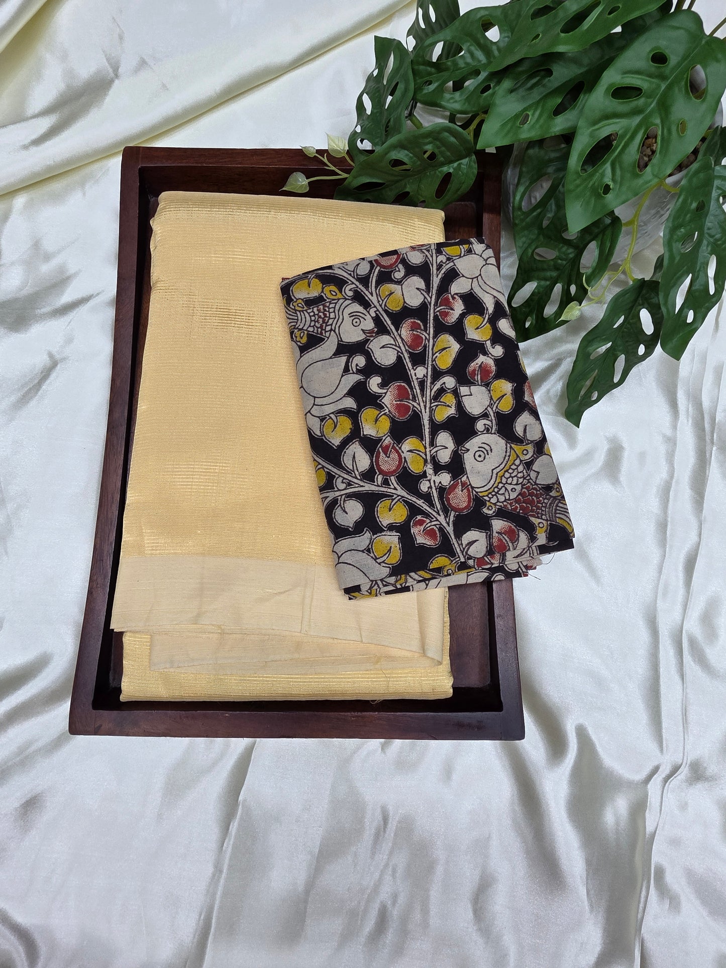 Mangalgiri Saree with printed blouse