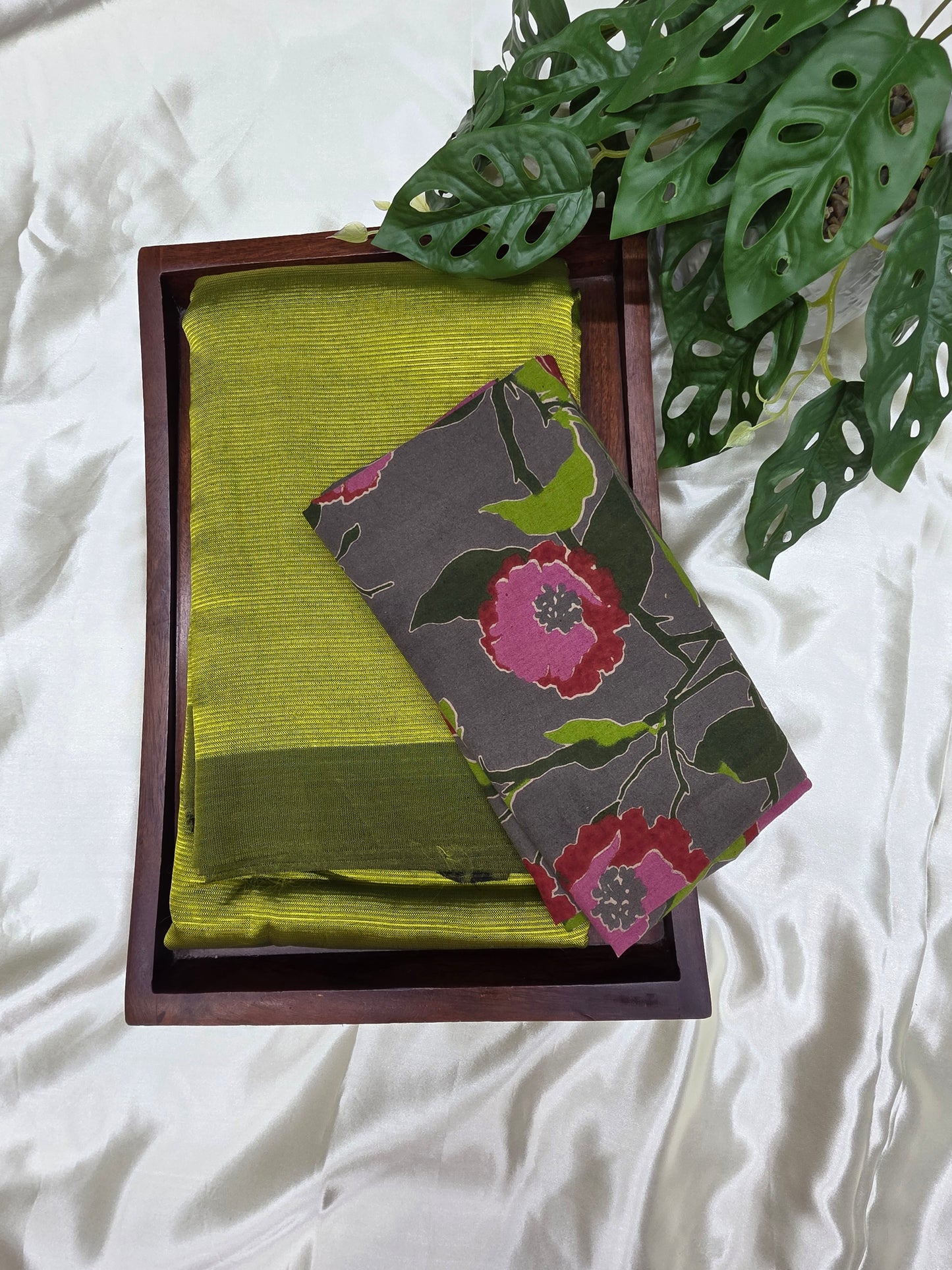 Mangalgiri Saree with printed blouse