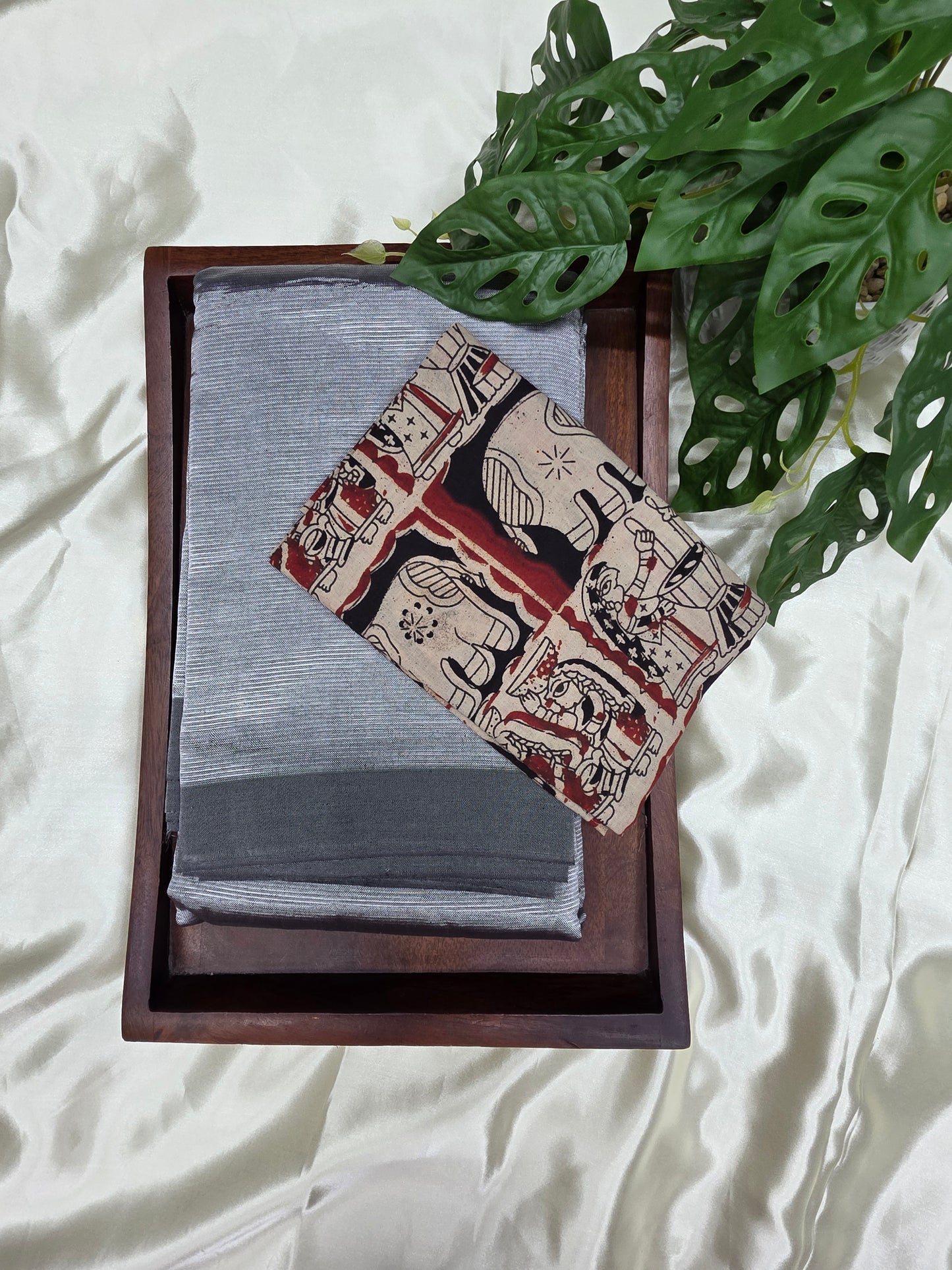 Mangalgiri Saree with printed blouse