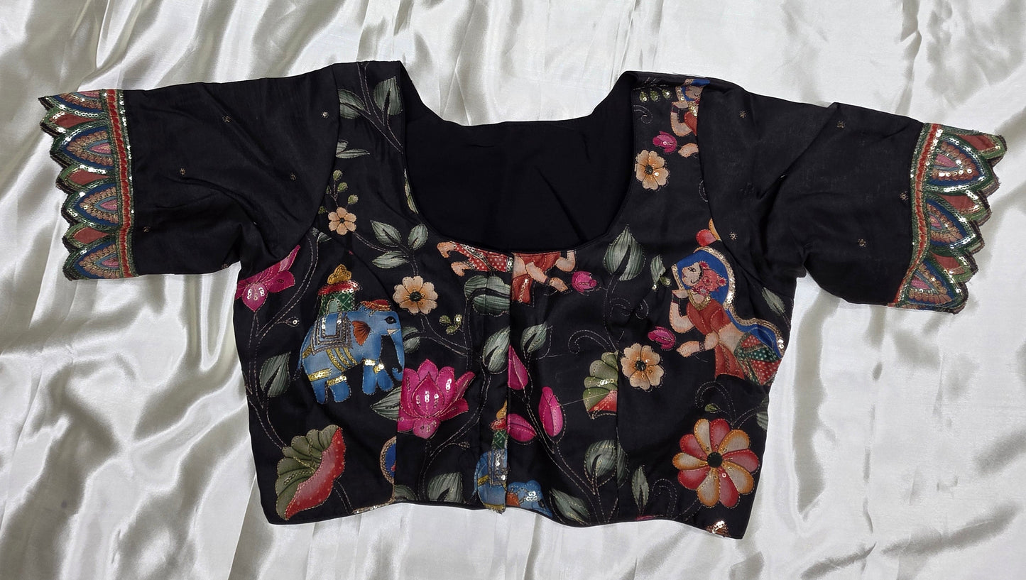 Black Sequence Blouse