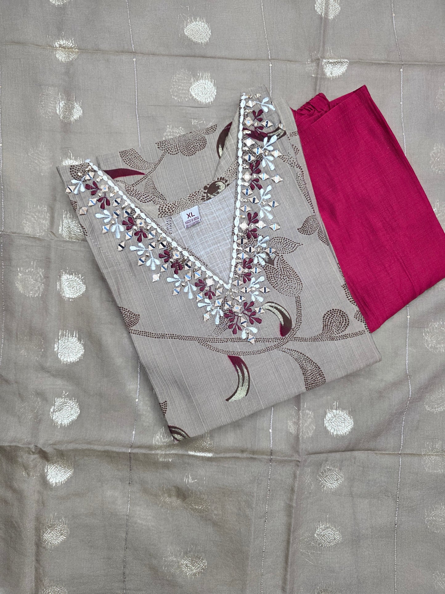 Brown Roman Silk 3pc Set