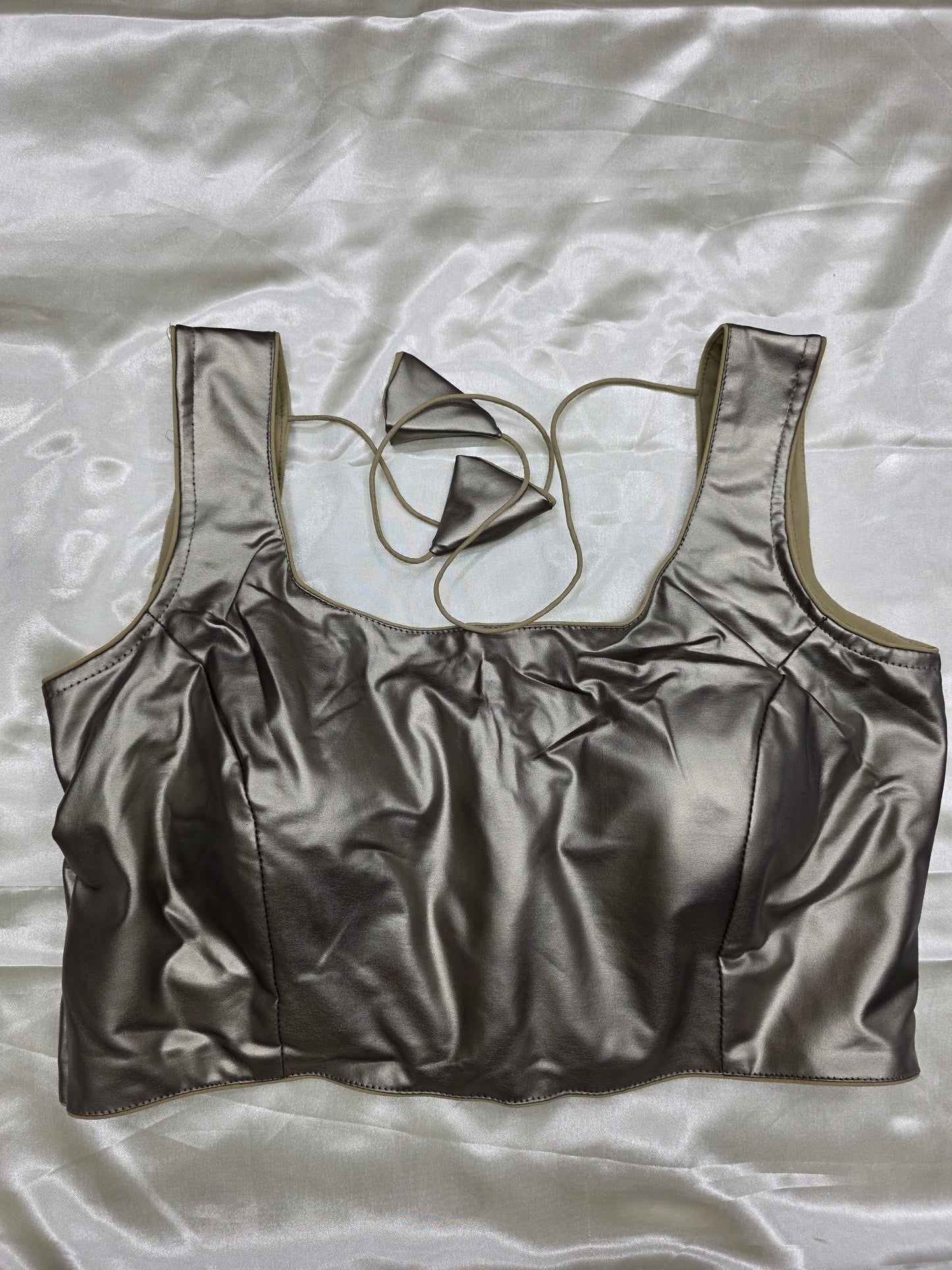 Silver Satin Blouse