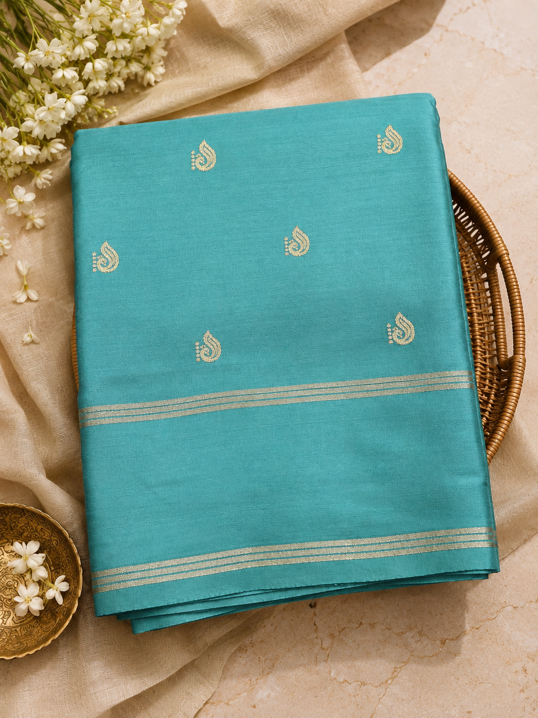 Blue Dola Viscose Silk Saree