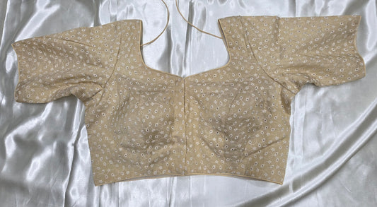 Cream Netted Fabric Blouse