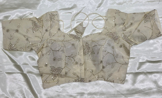 Cream colour Sequence Blouse