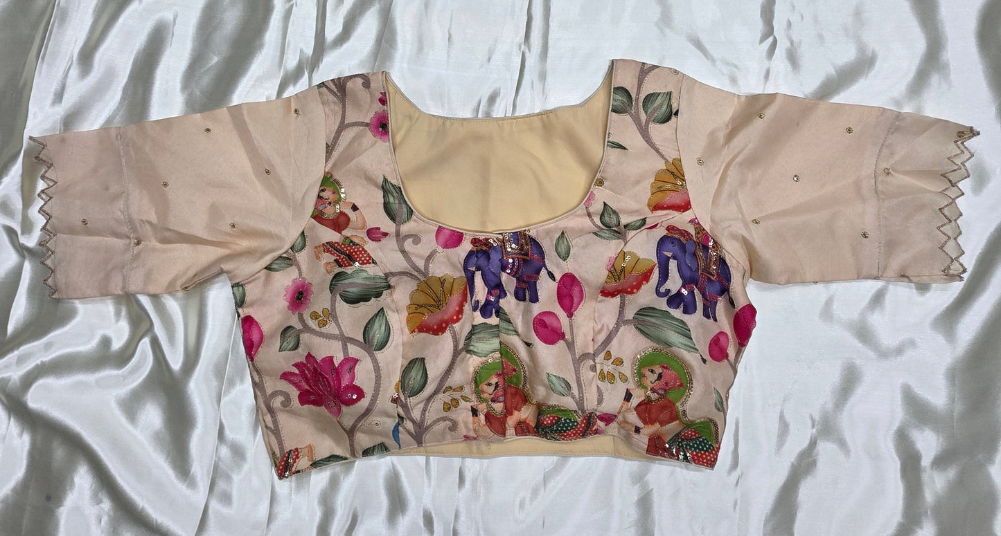 Cream Sequence Blouse