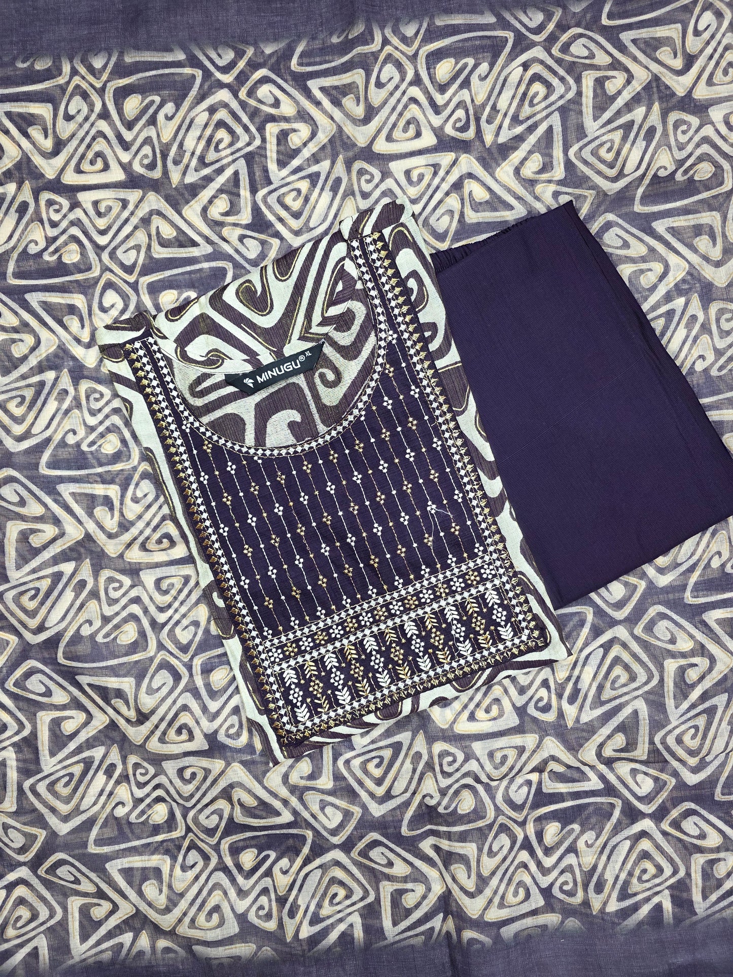 Purple Roman Silk 3pc Set