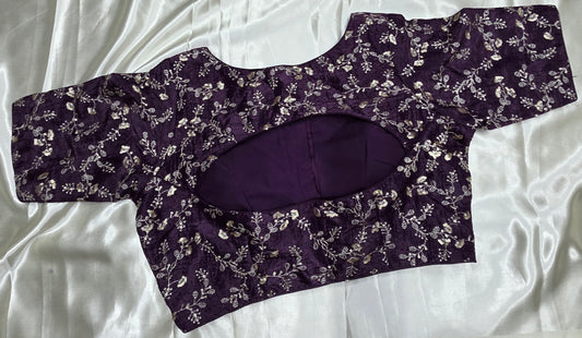 Purple Crepe Sequence Blouse