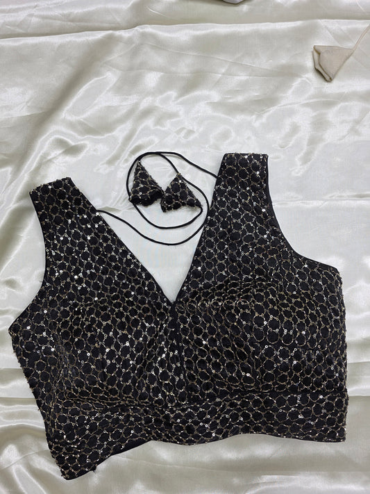 Black colour Sequence Blouse