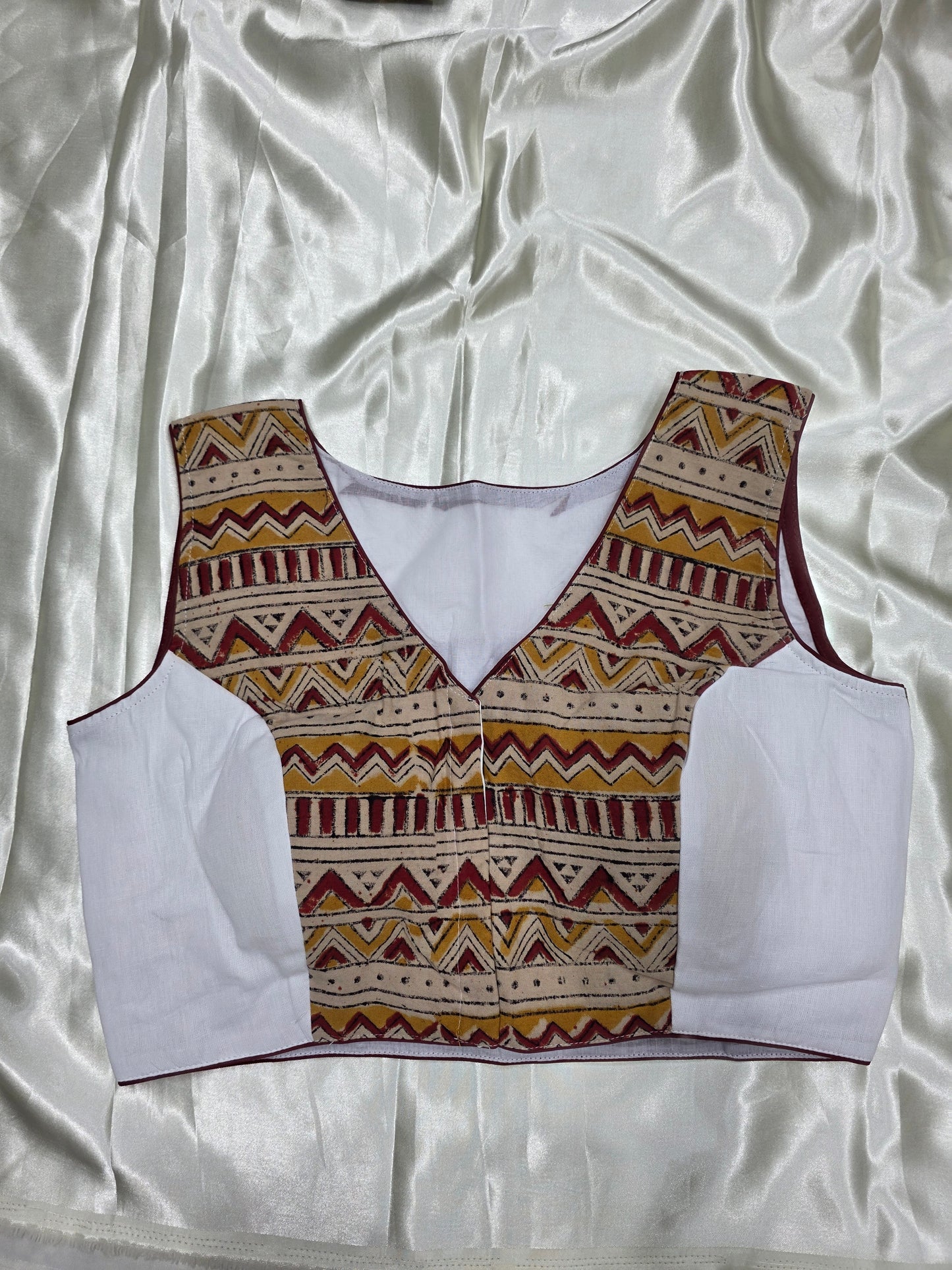 White Kalamkari Blouse