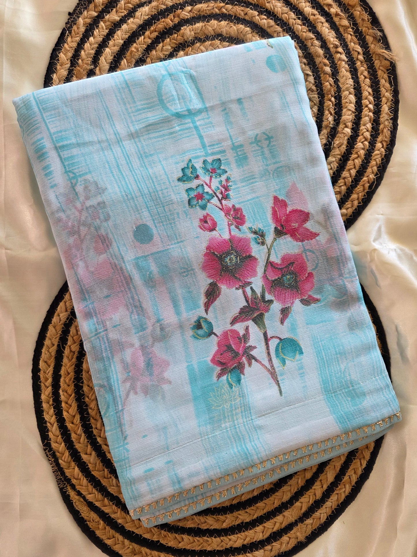 Printed silk cotton saree