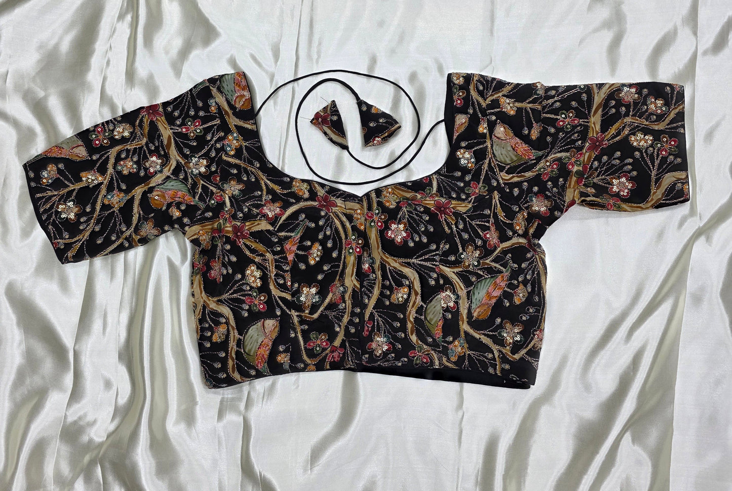 Black Crepe Silk Blouse