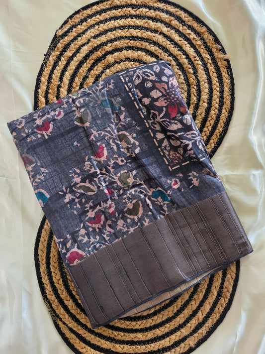Printed silk cotton saree