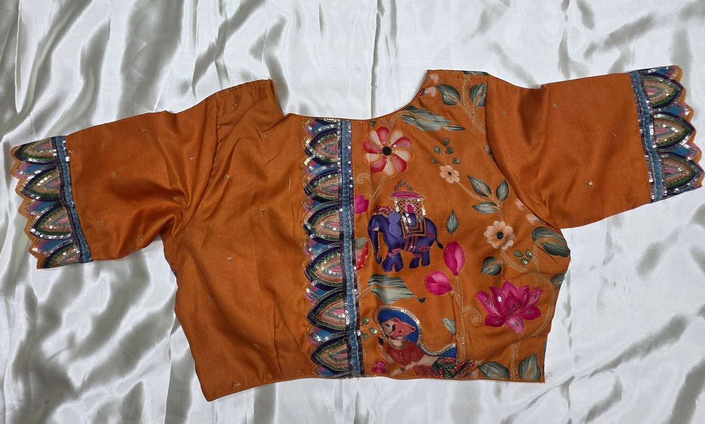 Orange Sequence Blouse