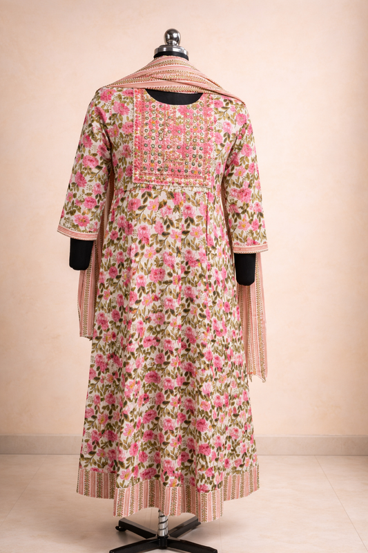 Baby Pink Cotton 3pc Set