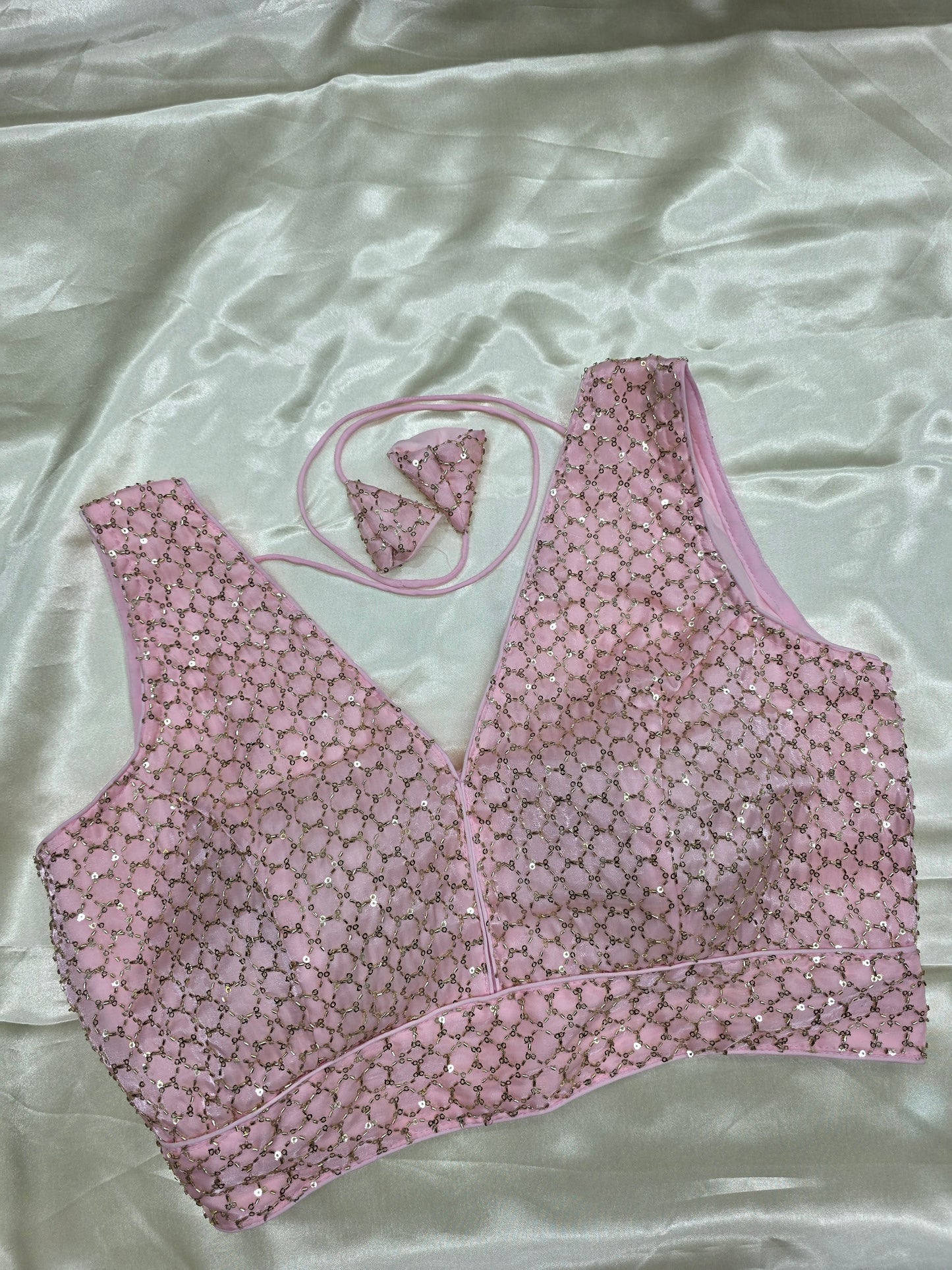 Pink colour Sequence Blouse