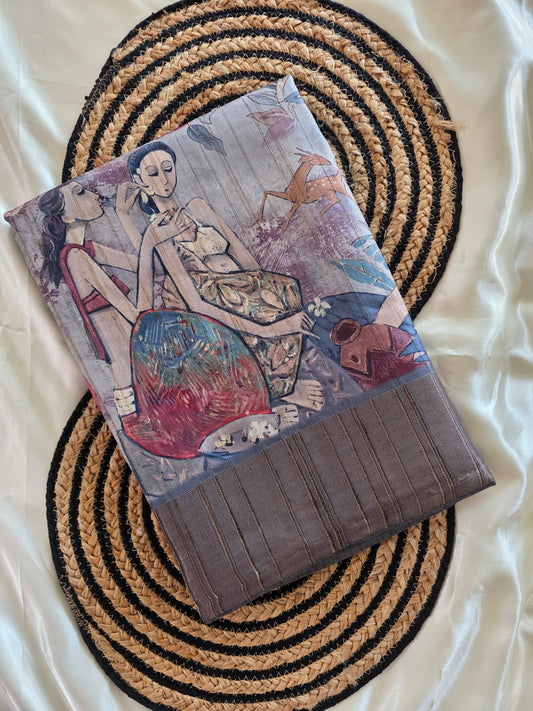 Printed silk cotton saree