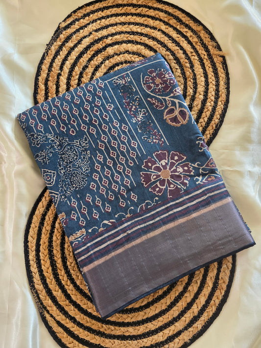 Printed silk cotton sarees