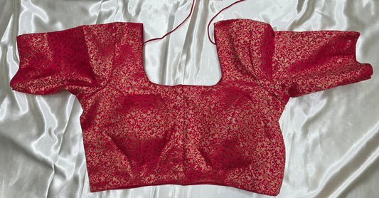 Red Brocade Blouse