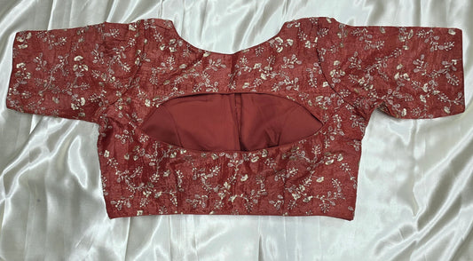 Orange Crepe Sequence Blouse