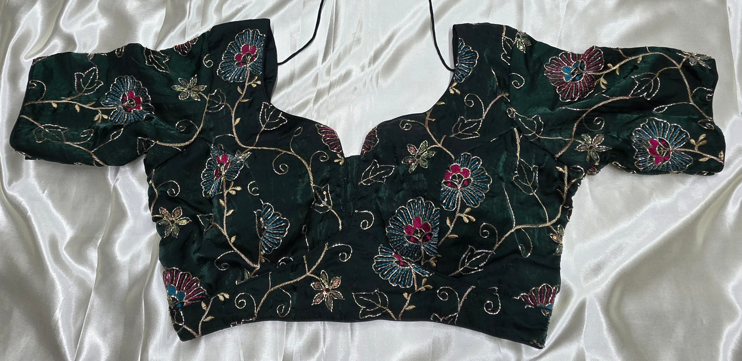 Dark Green Work Blouse