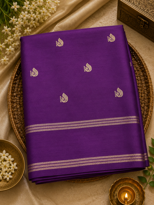 Purple Dola Viscose Silk Saree